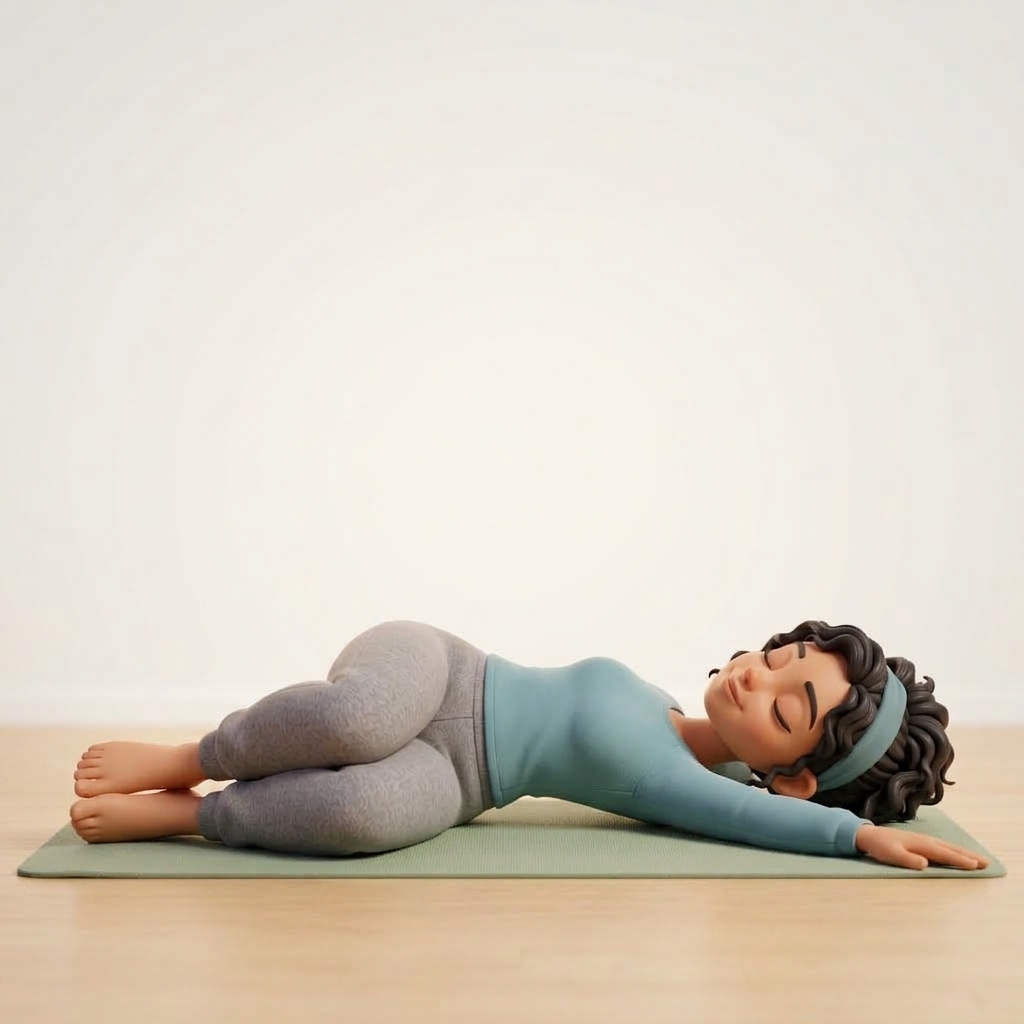 Tar Pit Yoga Mascot - Reclining Spinal Twist